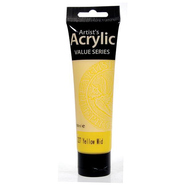 Phoenix ακρυλικό χρώμα 227 yellow mid, σωληνάριο 100ml 1 Phoenix ακρυλικό χρώμα 227 yellow mid, σωληνάριο 100ml