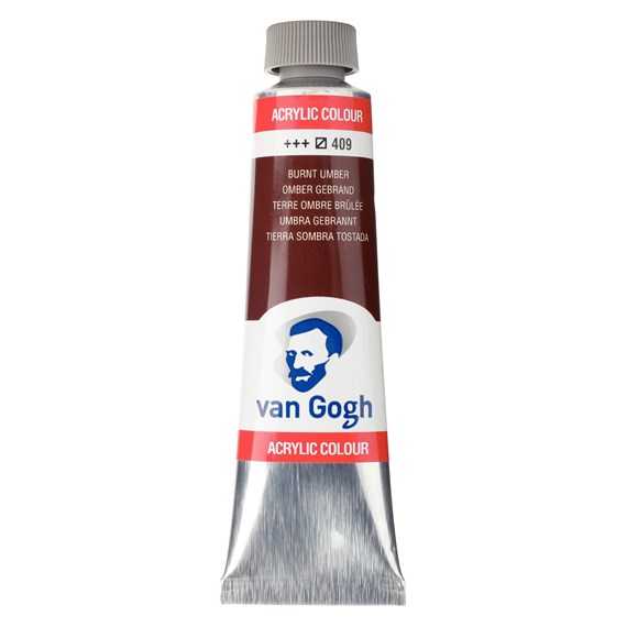 Talens van gogh ακρυλικό χρώμα 409 burnt umber 40ml 1 Talens van gogh ακρυλικό χρώμα 409 burnt umber 40ml