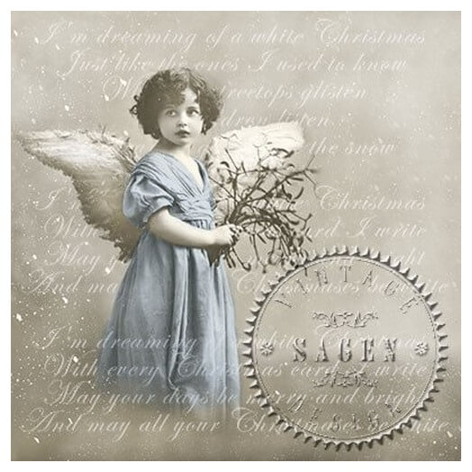 Χαρτοπετσέτα για Decoupage Vintage Blue Angel,1 τεμ. SG-80040 1 Χαρτοπετσέτα για Decoupage Vintage Blue Angel,1 τεμ. SG-80040