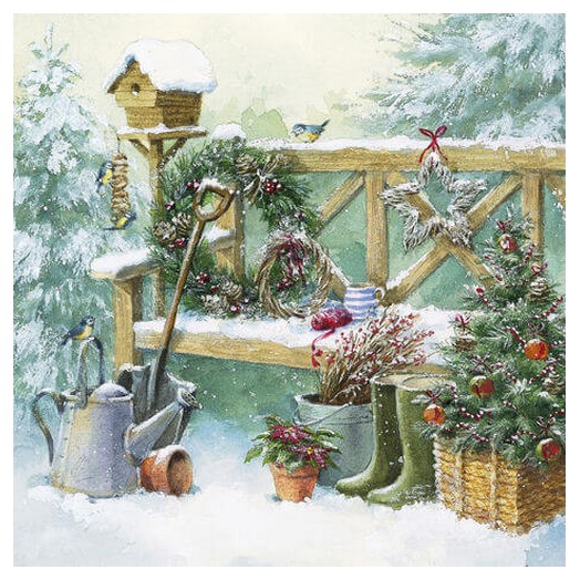 Χαρτοπετσέτα για Decoupage, Ti-flair Winter Gardening, 1τεμ. 310450 1 Χαρτοπετσέτα για Decoupage, Ti-flair Winter Gardening, 1τεμ. 310450