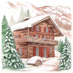 Χαρτοπετσέτα για Decoupage χριστουγεννιάτικη Winter Chalet, 1τεμ. 33310615