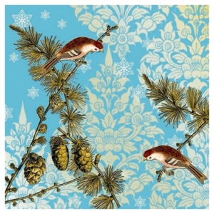 Χαρτοπετσέτα για Decoupage χριστουγεννιάτικη Pinecone Ornaments Blue, 1τεμ. 33310790