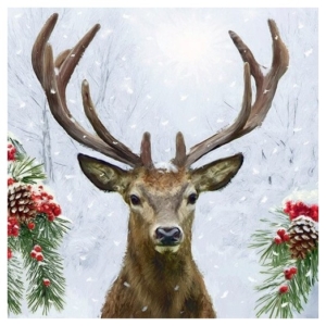 Χαρτοπετσέτα για Decoupage χριστουγεννιάτικη Deer in Winter, 1τεμ. 33310640