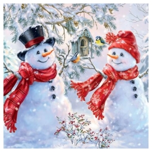 Χαρτοπετσέτα για Decoupage χριστουγεννιάτικη, Snowmen and birds, 1τεμ. 33310720