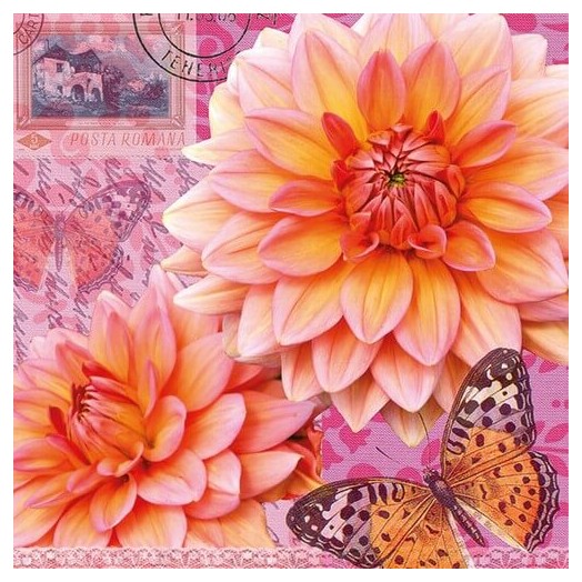 Χαρτοπετσέτα για Decoupage, Summer Dahlia, 1 τεμ. 13309015 1 Χαρτοπετσέτα για Decoupage, Summer Dahlia, 1 τεμ. 13309015