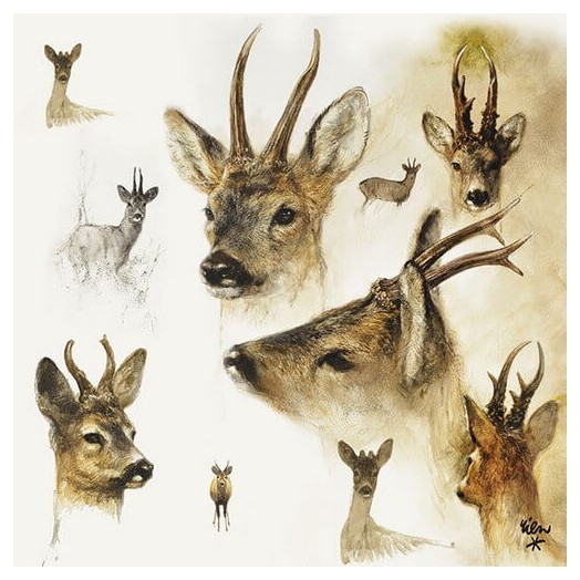 Χαρτοπετσέτα για Decoupage, Portraits Of Deer, 1 τεμ. 13311010 1 Χαρτοπετσέτα για Decoupage, Portraits Of Deer, 1 τεμ. 13311010