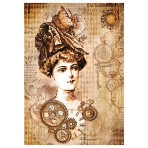 Ριζόχαρτο Stamperia 21x29cm A4, Time is An Illusion Lady & Clocks DFSA4268