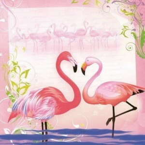 Χαρτοπετσέτα για decoupage, Pair of Flamingos, 1 τεμ. SLOG032901