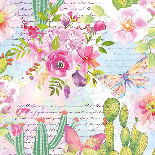Χαρτοπετσέτα για Decoupage, Roses & Cacti, 1 τεμ. 13311505 1 Χαρτοπετσέτα για Decoupage, Roses & Cacti, 1 τεμ. 13311505