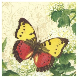 Χαρτοπετσέτα για Decoupage, Butterfly summer cream, 1 τεμ. L778560