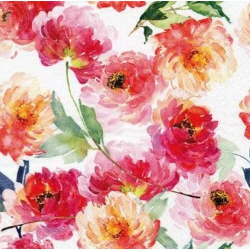 Χαρτοπετσέτα για Decoupage, Summer roses white, 1 τεμ. 368130 1 Χαρτοπετσέτα για Decoupage, Summer roses white, 1 τεμ. 368130