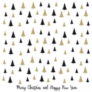 Χαρτοπετσέτα για Decoupage Χριστουγεννιάτικη, Trees All Over Black/Gold, 1τεμ. 33312295