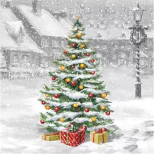 Χαρτοπετσέτα για Decoupage Χριστουγεννιάτικη, Tree On Square, 1τεμ. 33312310