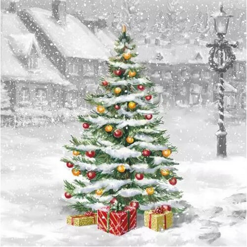 Χαρτοπετσέτα για Decoupage Χριστουγεννιάτικη, Tree On Square, 1τεμ. 33312310 1 Χαρτοπετσέτα για Decoupage Χριστουγεννιάτικη, Tree On Square, 1τεμ. 33312310
