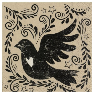 Χαρτοπετσέτα για Decoupage Χριστουγεννιάτικη, Vintage bird, 1τεμ. C799500