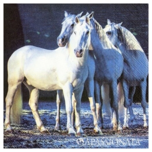 Χαρτοπετσέτα για decoupage, White Horses, 1 τεμ. L791800