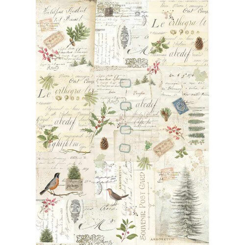Ριζόχαρτο Stamperia 29,7x42cm A3, Winter Botanic DFSA3009 1 Ριζόχαρτο Stamperia 29,7x42cm A3, Winter Botanic DFSA3009