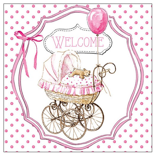 Χαρτοπετσέτα για decoupage, Welcome pink, 1τεμ. 13312980 1 Χαρτοπετσέτα για decoupage, Welcome pink, 1τεμ. 13312980