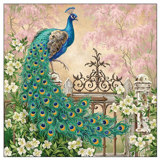 Χαρτοπετσέτα για decoupage, Noble Peacock, 1 τεμ. 13313175 1 Χαρτοπετσέτα για decoupage, Noble Peacock, 1 τεμ. 13313175