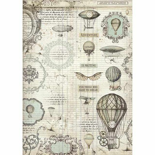 Ριζόχαρτο Stamperia 29,7x42cm A3, Voyages Fantastiques baloon DFSA3031 1 Ριζόχαρτο Stamperia 29,7x42cm A3, Voyages Fantastiques baloon DFSA3031