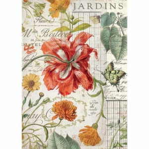 Ριζόχαρτο Stamperia 21x29cm A4,  Jardins DFSA4356