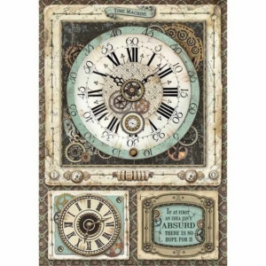 Ριζόχαρτο Stamperia 21x29cm A4, Voyages Fantastiques clock DFSA4367