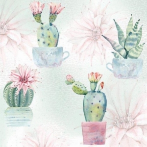 Χαρτοπετσέτα για Decoupage, Watercolor cactus, 1 τεμ. SDOG023801