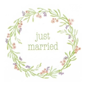 Χαρτοπετσέτα πασχαλινή για decoupage, Just married, 1τεμ. 211958