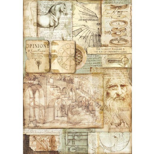 Ριζόχαρτο Stamperia 29,7x42cm A3, Leonardo artworks DFSA3046 1 Ριζόχαρτο Stamperia 29,7x42cm A3, Leonardo artworks DFSA3046