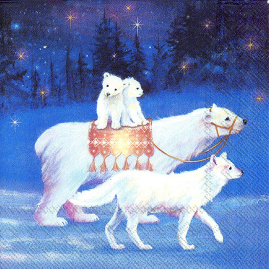 Χαρτοπετσέτα για Decoupage, Magical winter scene, 1τεμ. C821200 1 Χαρτοπετσέτα για Decoupage, Magical winter scene, 1τεμ. C821200