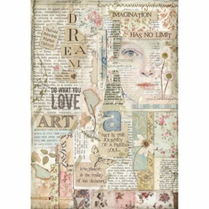 Ριζόχαρτο Stamperia 21x29cm A4, Love art DFSA4438
