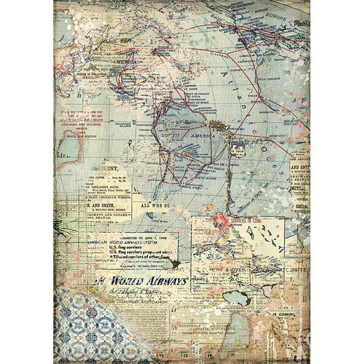 Ριζόχαρτο Stamperia 21x29cm A4, Map DFSA4457 1 Ριζόχαρτο Stamperia 21x29cm A4, Map DFSA4457