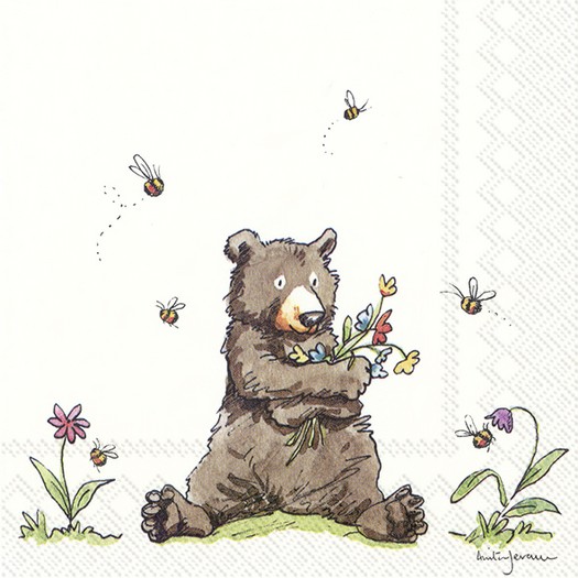 Χαρτοπετσέτα για decoupage, Honey bear, 1 τεμ. L855700 1 Χαρτοπετσέτα για decoupage, Honey bear, 1 τεμ. L855700