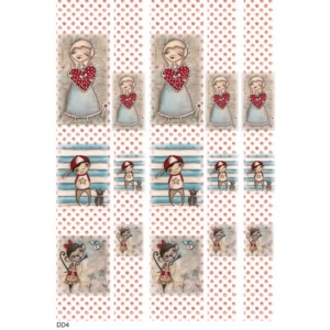 Ριζόχαρτο για λαμπάδες 29,7x42cm, Α3, Heart Girl, DD4