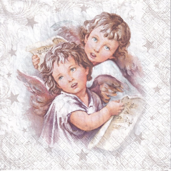 Χαρτοπετσέτα για decoupage, Two Christmas Angels, 1τεμ. SDGW016601