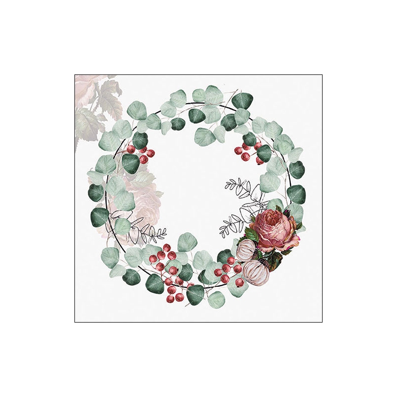 Χαρτοπετσέτα για Decoupage, Wreath of Eucalyptus Grey, 1τεμ. 33314525 1 Χαρτοπετσέτα για Decoupage, Wreath of Eucalyptus Grey, 1τεμ. 33314525