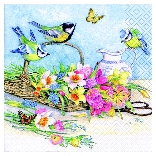 Χαρτοπετσέτα για Decoupage, Cesto di Fiori, 1 τεμ. 380002 1 Χαρτοπετσέτα για Decoupage, Cesto di Fiori, 1 τεμ. 380002