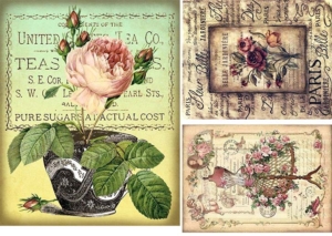 Ριζόχαρτο για Decoupage, Vintage birds & flowers 1900103