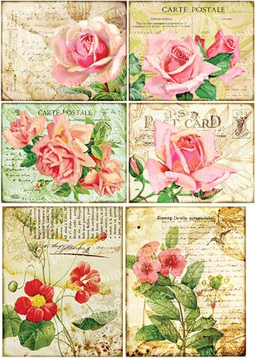 Ριζόχαρτο για Decoupage, Vintage Λουλούδια 2100111 1 Ριζόχαρτο για Decoupage, Vintage Λουλούδια 2100111