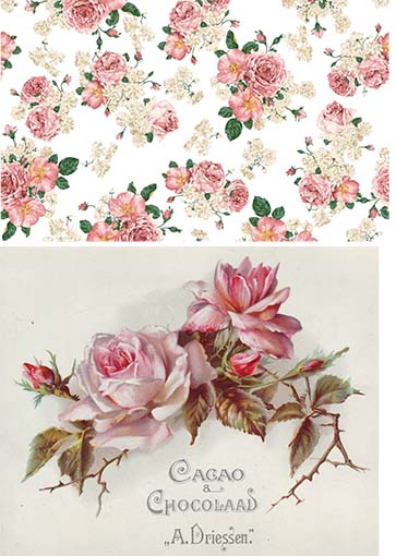 Ριζόχαρτο για Decoupage, Vintage Λουλούδια 2100121 1 Ριζόχαρτο για Decoupage, Vintage Λουλούδια 2100121