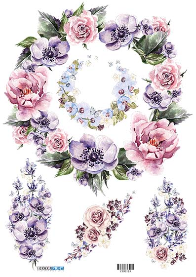 Ριζόχαρτο για Decoupage, Vintage flowers 2100193 1 Ριζόχαρτο για Decoupage, Vintage flowers 2100193