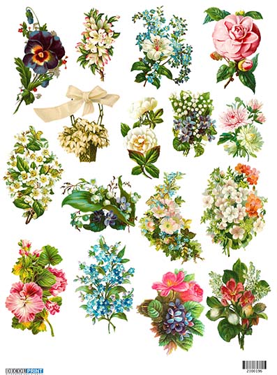 Ριζόχαρτο για Decoupage, Vintage flowers 2100196 1 Ριζόχαρτο για Decoupage, Vintage flowers 2100196