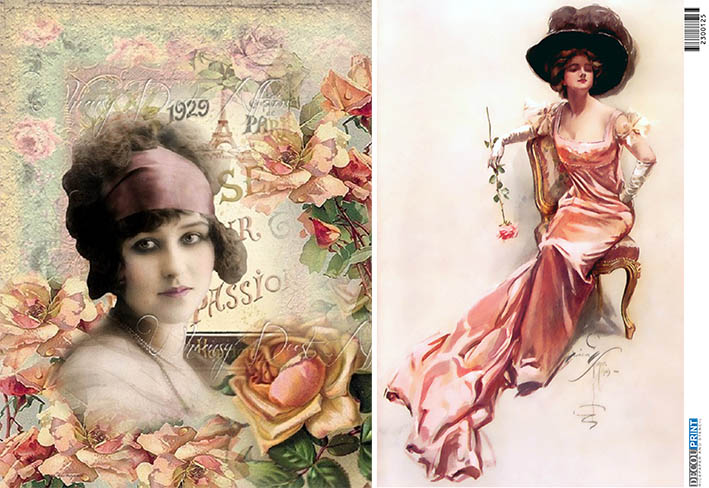 Ριζόχαρτο για Decoupage, Vintage Πρόσωπα 2300125 1 Ριζόχαρτο για Decoupage, Vintage Πρόσωπα 2300125