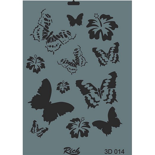 Stencil 3D Rich, 35x25cm 014 3D014 1 Stencil 3D Rich, 35x25cm 014 3D014