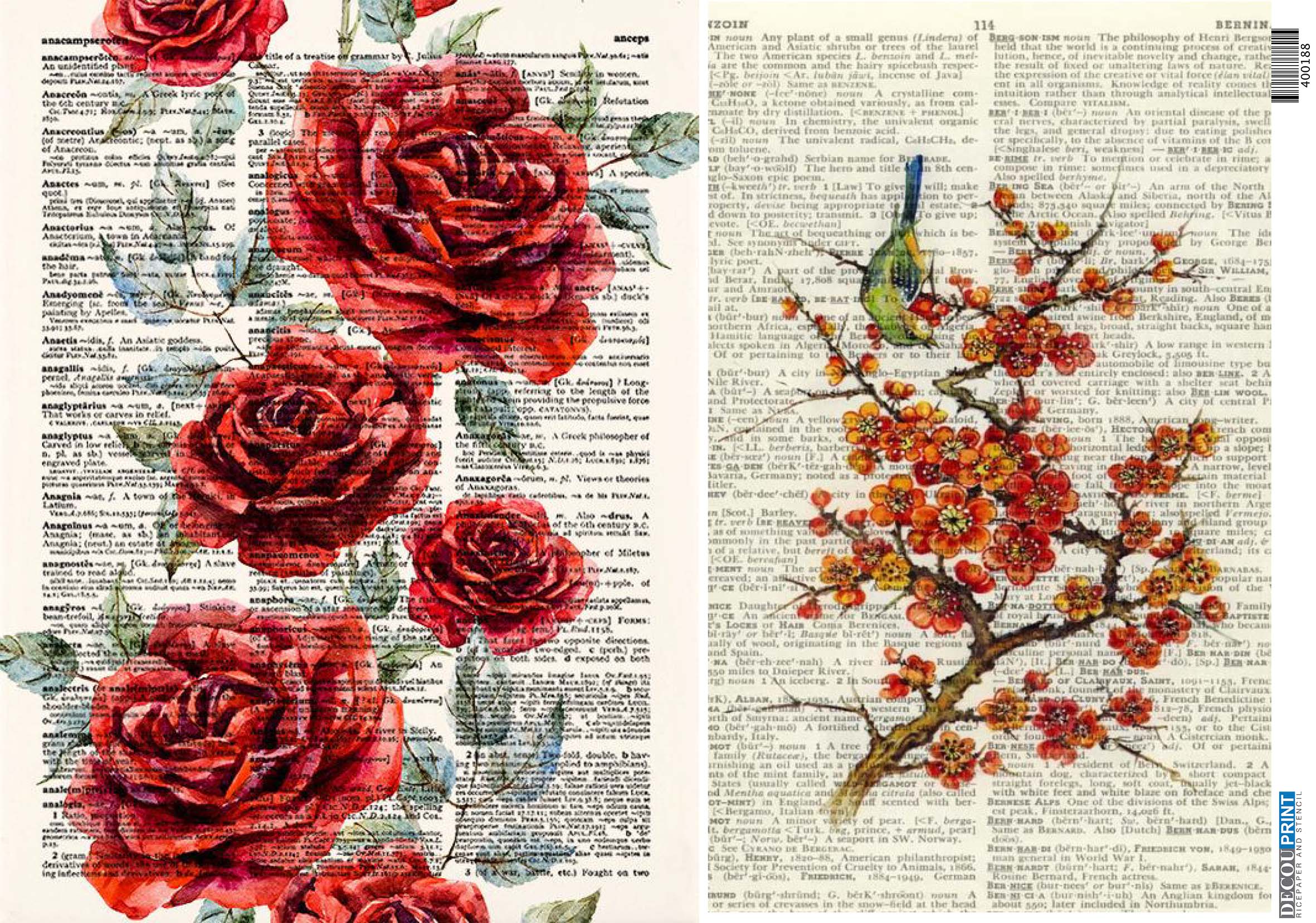 Ριζόχαρτο για Decoupage, Vintage 400188 1 Ριζόχαρτο για Decoupage, Vintage 400188