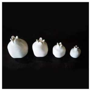 Ρόδι κεραμικό λευκό 7,5 xY8,5 cm, rodi_2