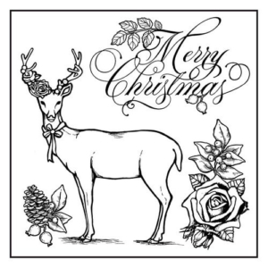 Σφραγίδα Merry Christmas alce 10x10cm, Stamperia WTKCC128