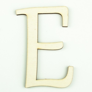 Ξύλινο γράμμα 9cm, πάχος 5mm, Ε. sf104