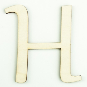 Ξύλινο γράμμα 9cm, πάχος 5mm, Η. sf106