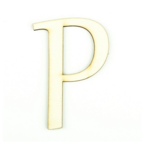 Ξύλινο γράμμα 9cm, πάχος 5mm, Ρ. sf116